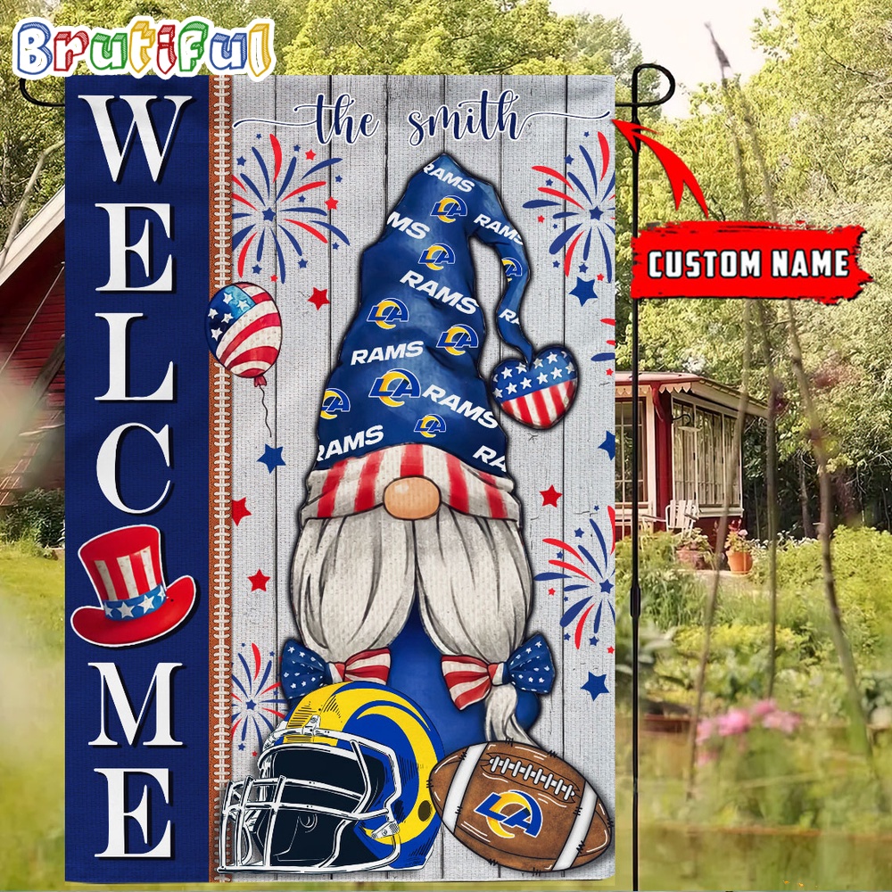 NFL Los Angeles Rams America 4th Of July Independence Day Flag, Football Gomes 4th Of July Garden Flag