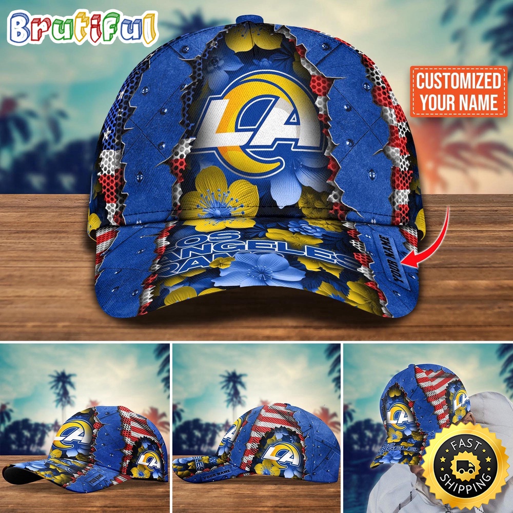 NFL Los Angeles Rams Baseball Cap Custom Name Football Cap For Fans