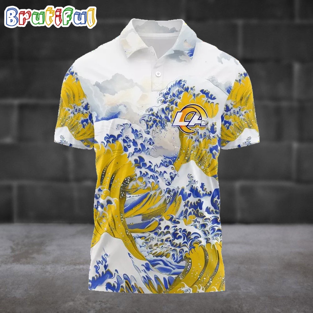 NFL Los Angeles Rams Football Great Wave Polo Shirt