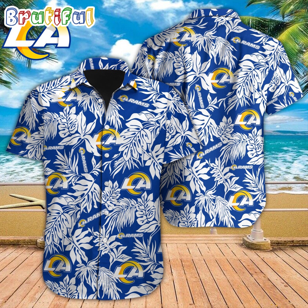 NFL Los Angeles Rams Hawaiian Shirt Tropical Leafs Design Aloha Shirts