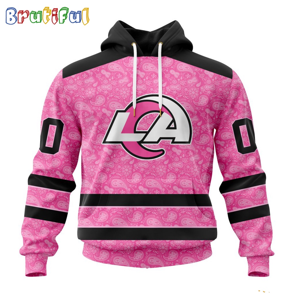NFL Los Angeles Rams Hoodie Special Pink Hoodie Design Fight Breast Cancer