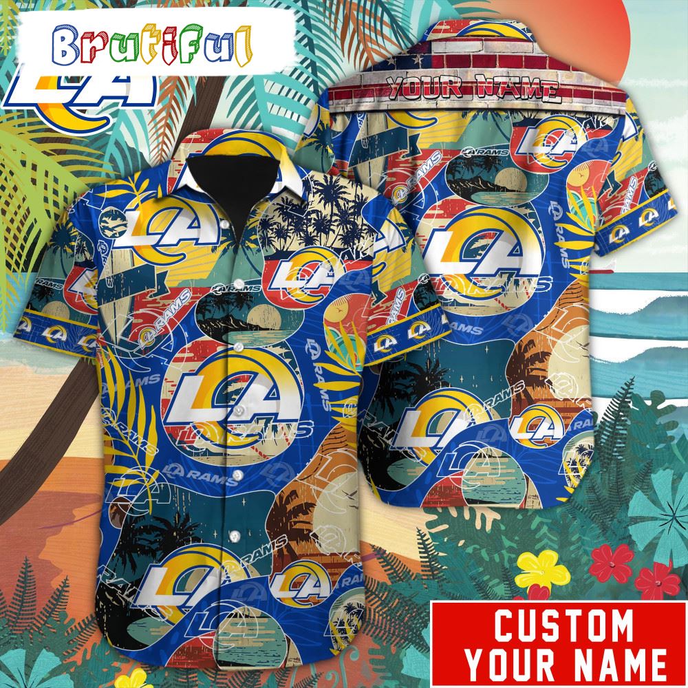 NFL Los Angeles Rams Retro Hawaiian Shirt Special Vintage Style Hawaiian Button Shirt