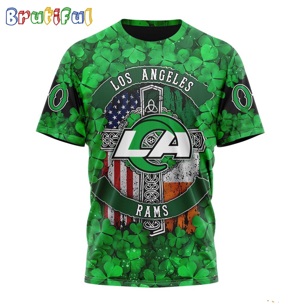 NFL Los Angeles Rams T-Shirt Special Design 3D T-Shirt St Patrick Day