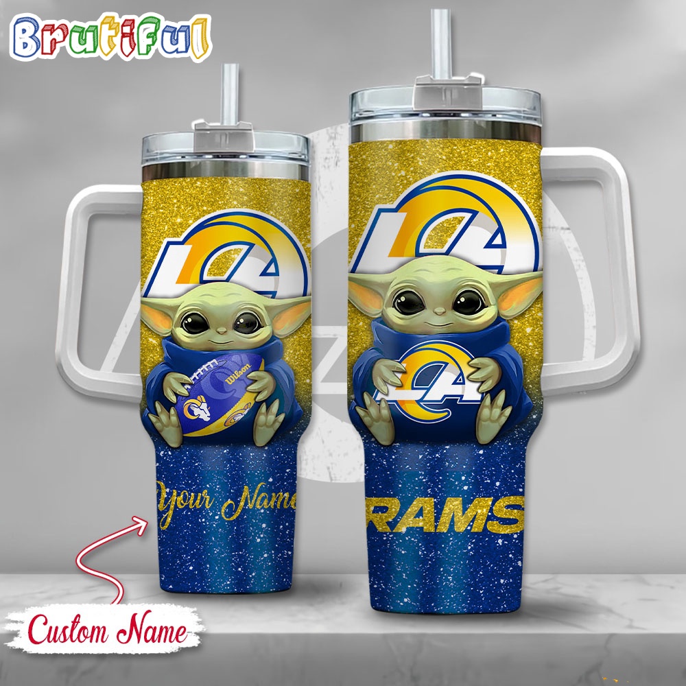 NFL Los Angeles Rams Tumbler Baby Yoda Customzed Handle Cup