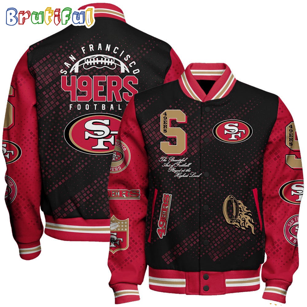 NFL San Francisco 49ers Baseball Jacket Print Logo Team Football Jacket