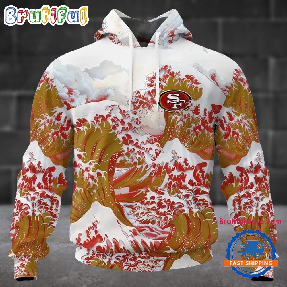 NFL San Francisco 49ers Football Great Wave All Over Print Hoodie