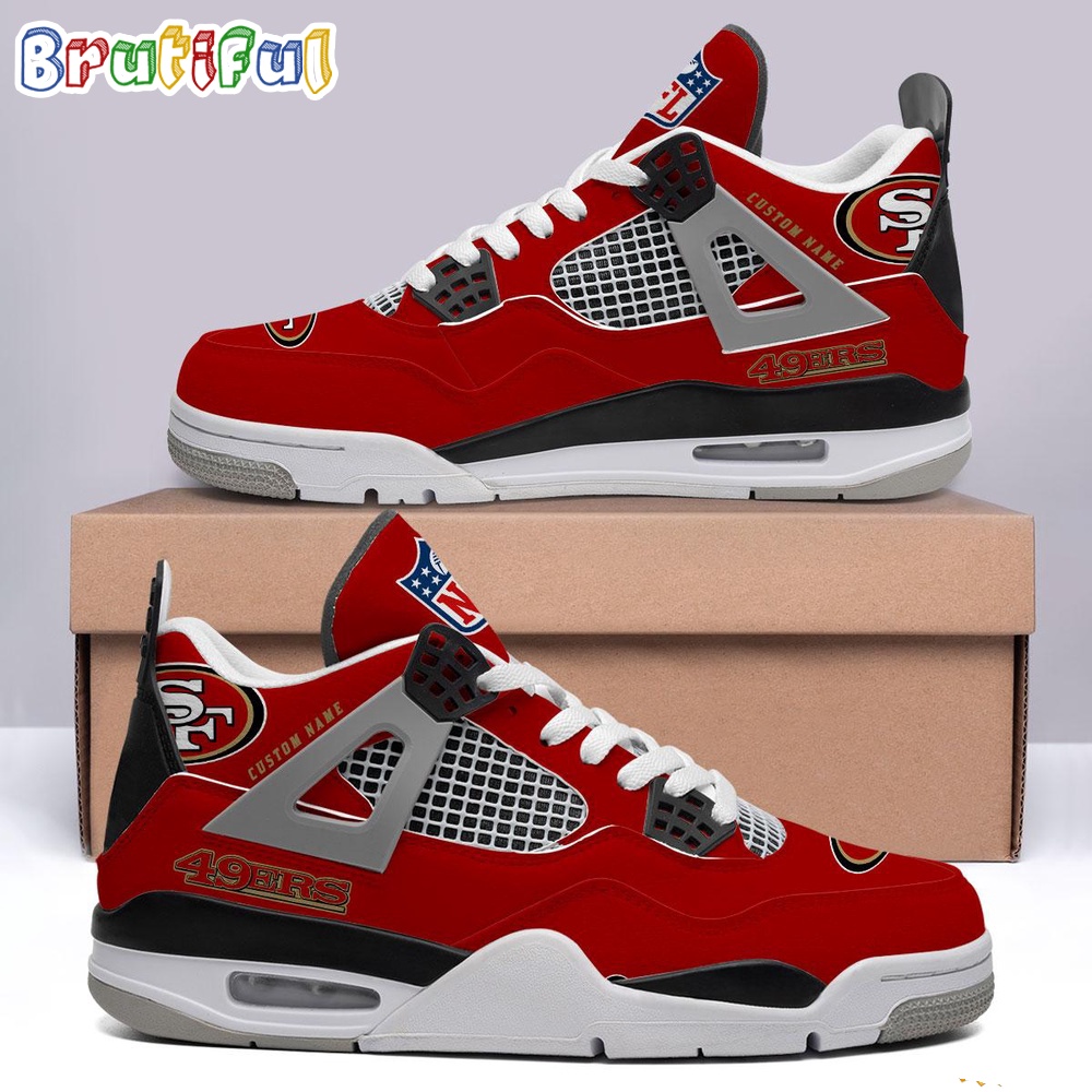 NFL San Francisco 49ers Football Team Air Jordan 4 Shoes Sneaker