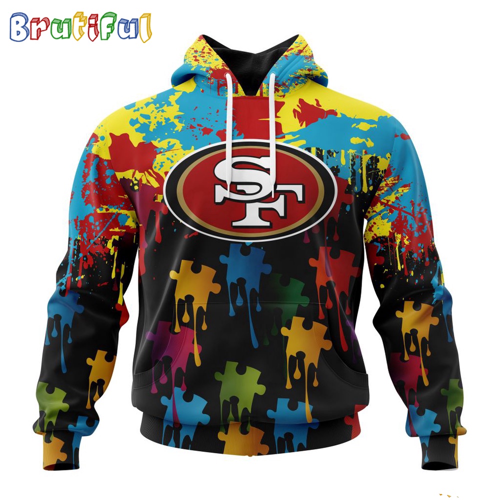 NFL San Francisco 49ers Hoodie Special Autism Awareness Design Football Hoodie