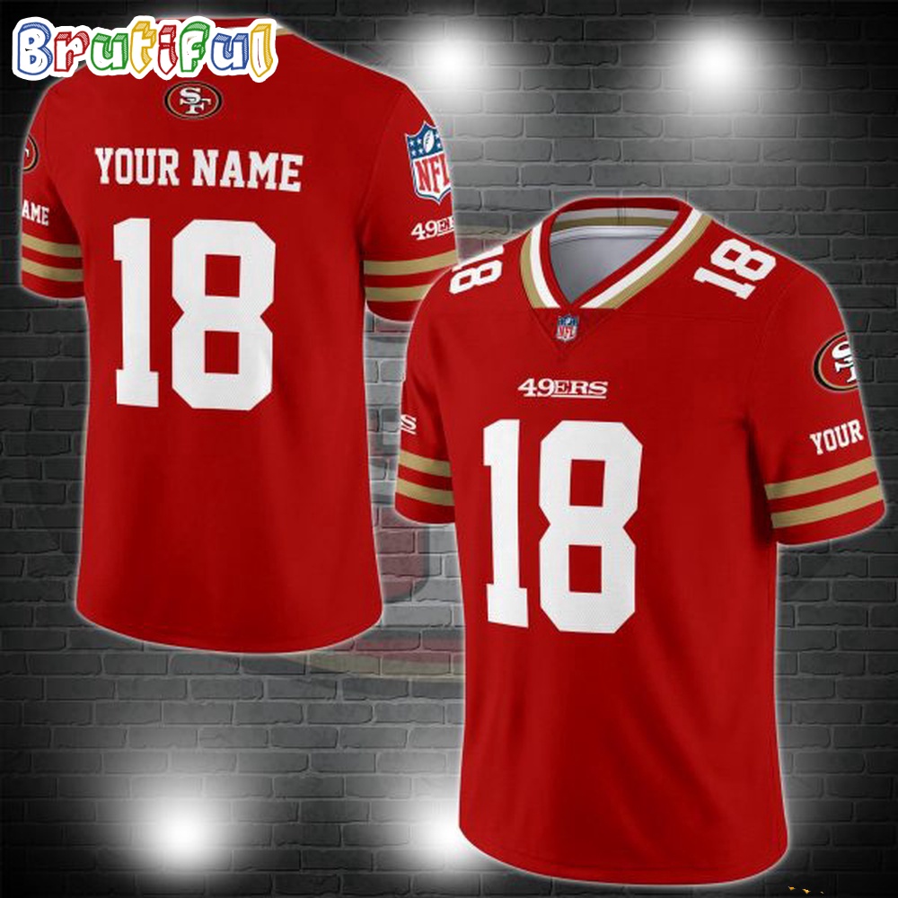 NFL San Francisco 49ers Logo Team Custom Football Jersey, Football Jersey Shirt
