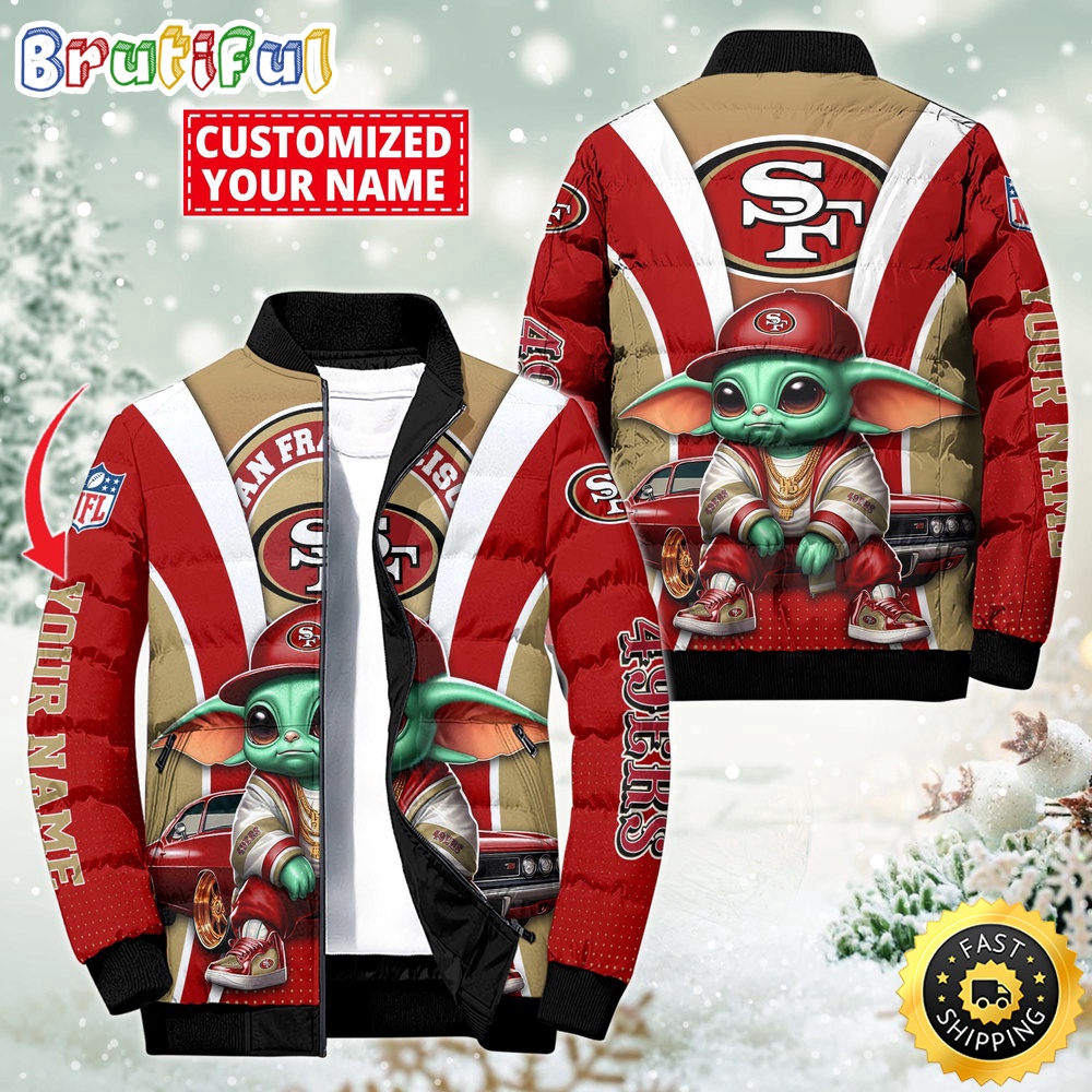 NFL San Francisco 49ers Puffer Jacket Baby Yoda Custom Jacket