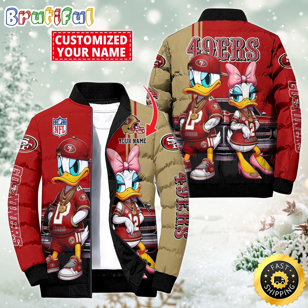 NFL San Francisco 49ers Puffer Jacket Donald Duck Custom Jacket