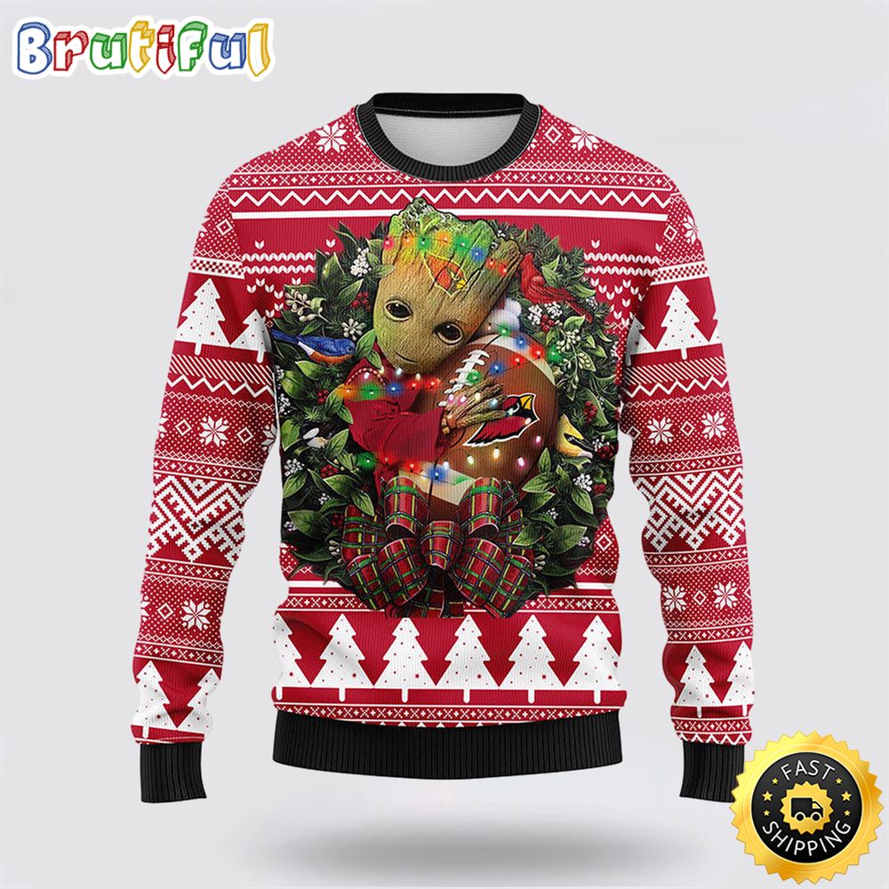 NFL Arizona Cardinals Ugly Sweater Groot Christmas Sweater