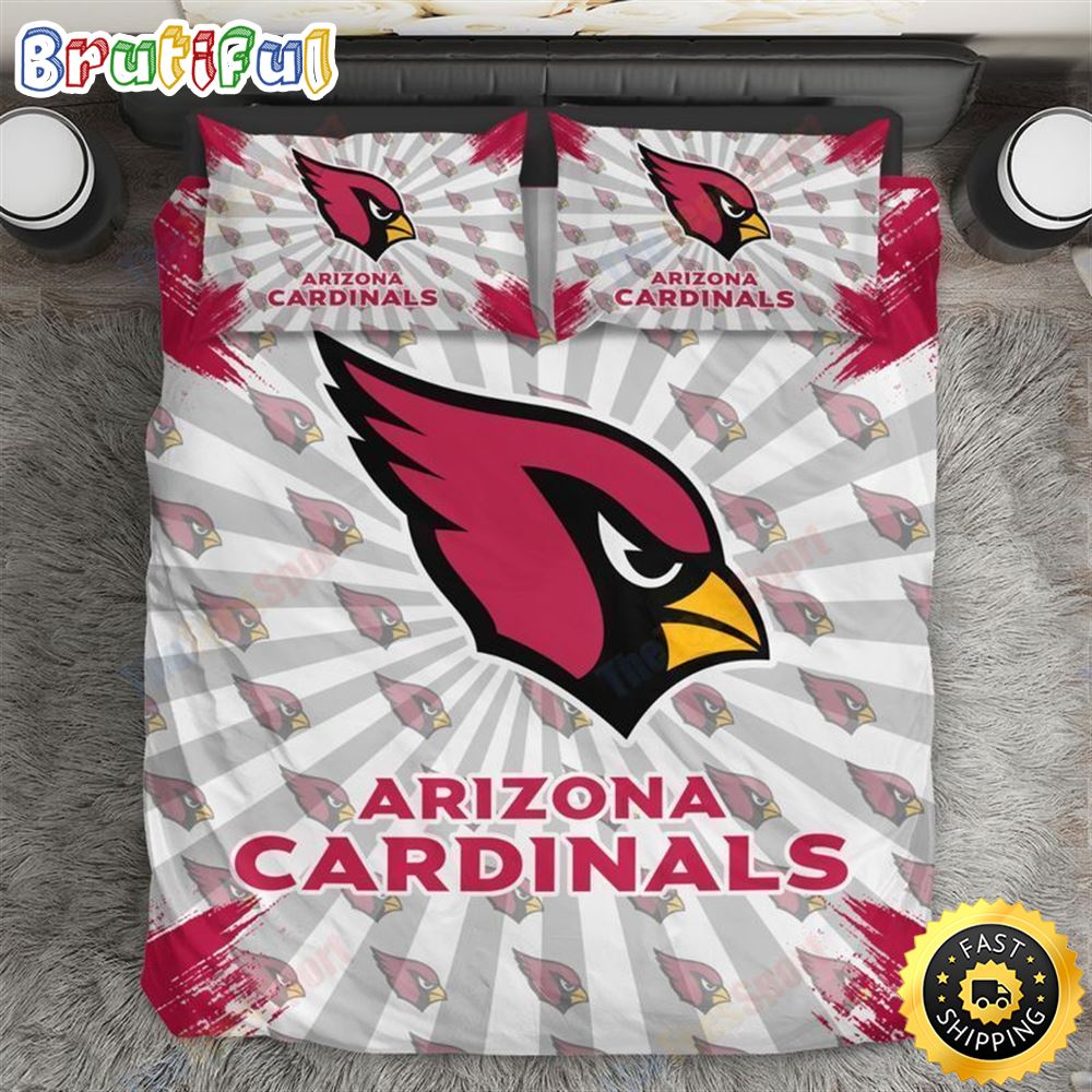 NFL Arizona Cardinals White Grey Bedding Set