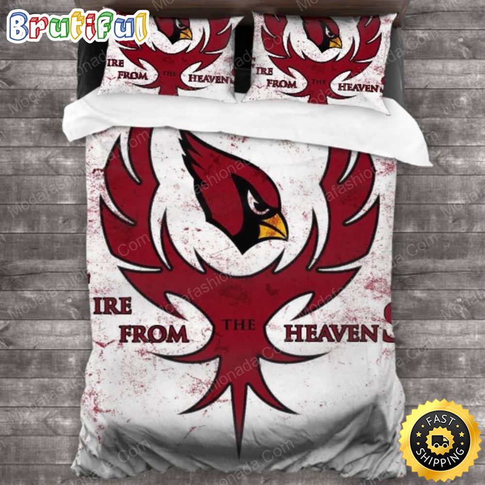 NFL Arizona Cardinals White Red Bedding Set