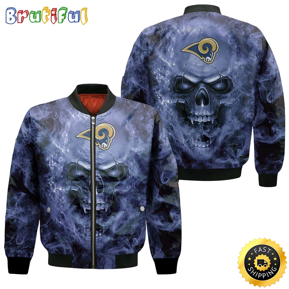 NFL Los Angeles Rams Bomber Jacket Fans Skull