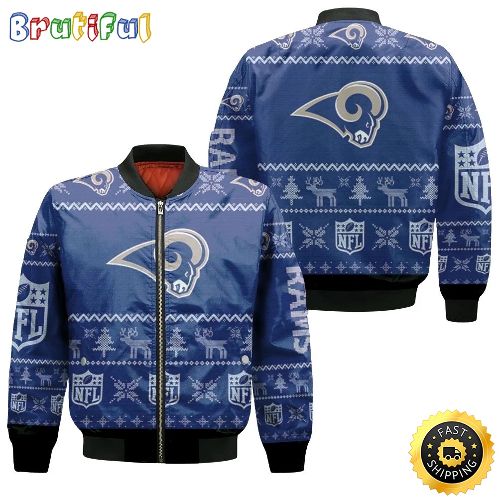 NFL Los Angeles Rams Bomber Jacket Ugly Christmas