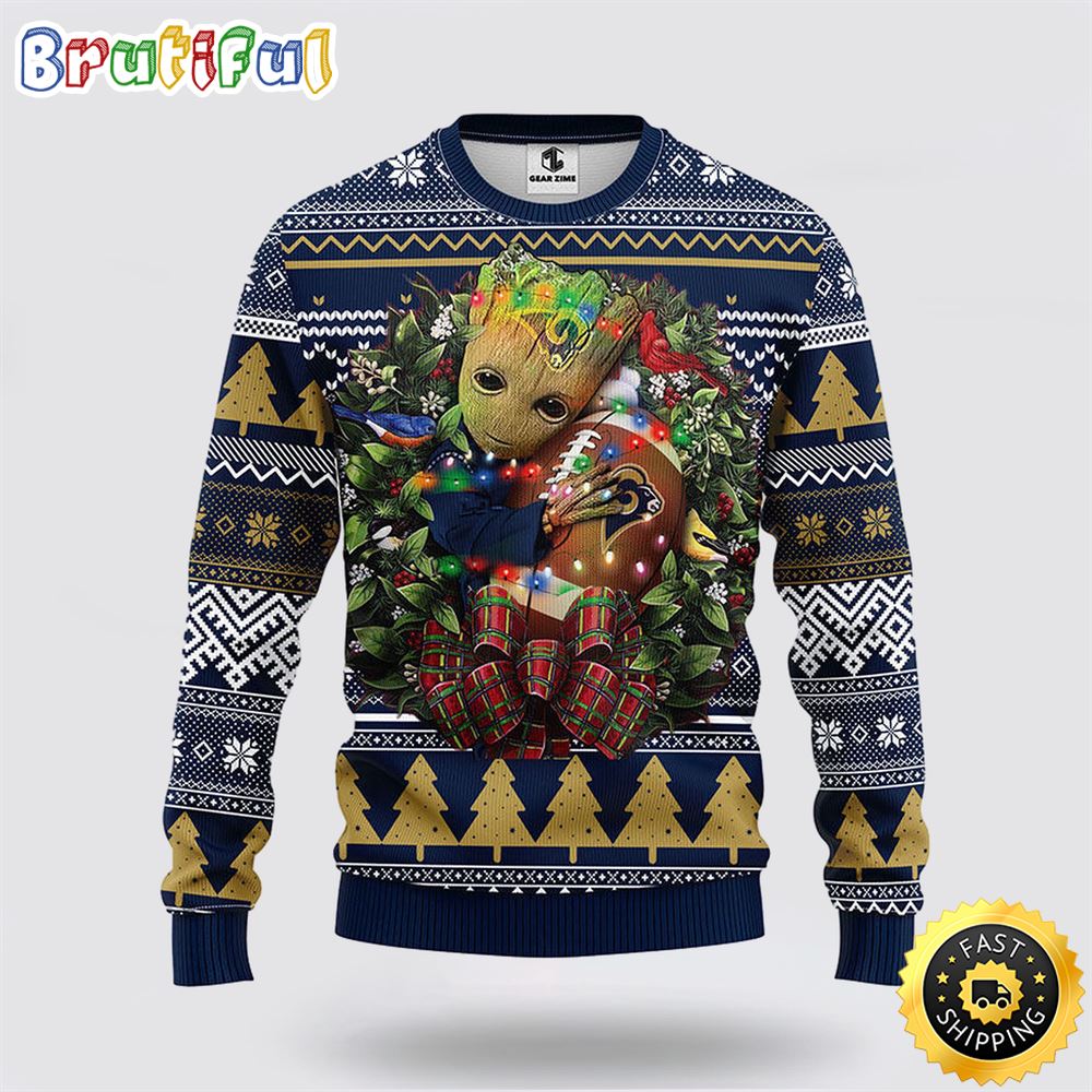 NFL Los Angeles Rams Ugly Sweater Groot Christmas Sweater