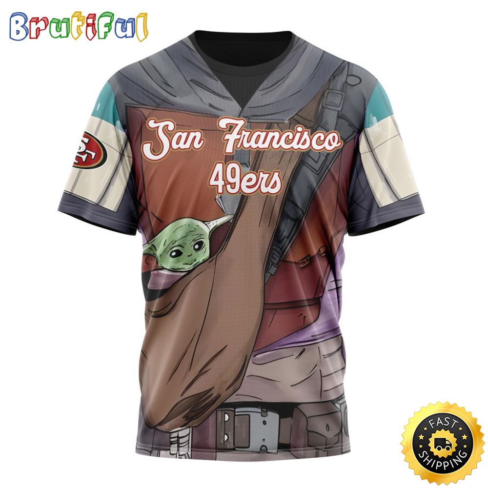 NFL San Francisco 49ers All Over Print 3D T Shirt Specialized Mandalorian And Baby Yoda Gifts For Football Fans