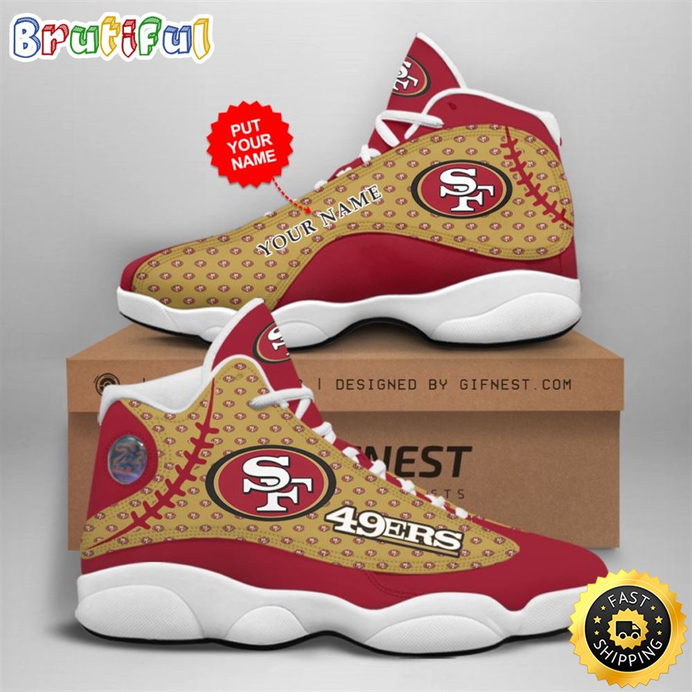 NFL San Francisco 49ers Custom Name Air Jordan 13 Shoes V4