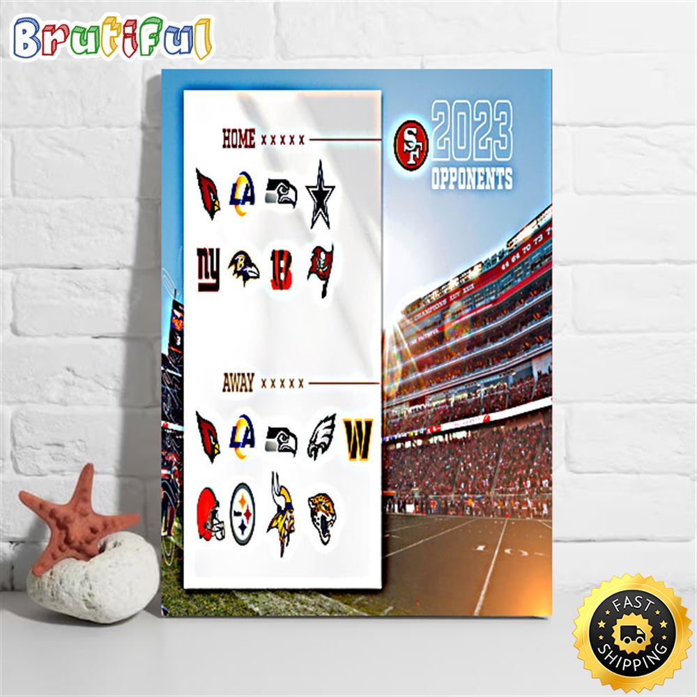 Nfl San Francisco 49ers 2023 Regular Season Opponents Poster