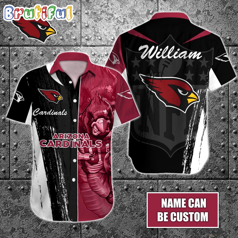 Personalized NFL Arizona Cardinals Hawaiian Shirt Special Half Tone Mascot Aloha Shirt