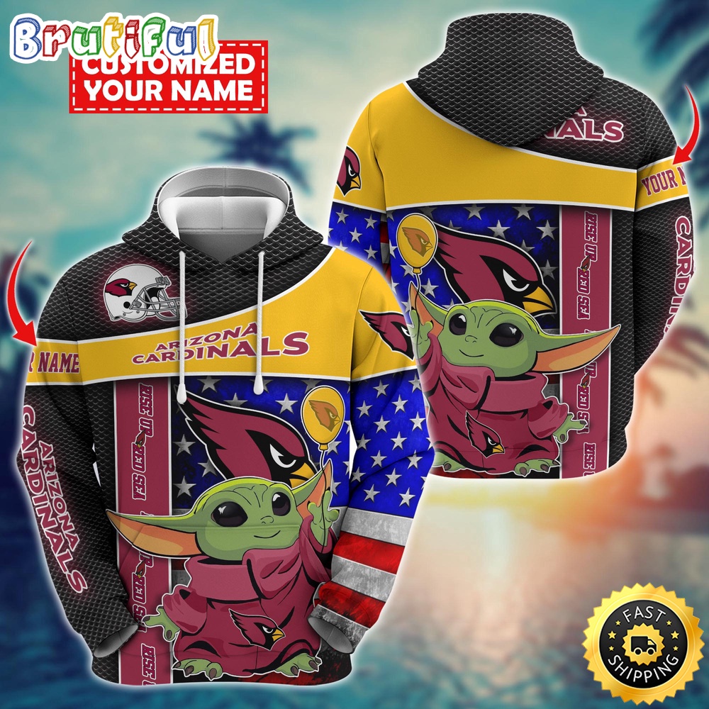 Personalized NFL Arizona Cardinals Hoodie Baby Yoda Unisex Hoodie