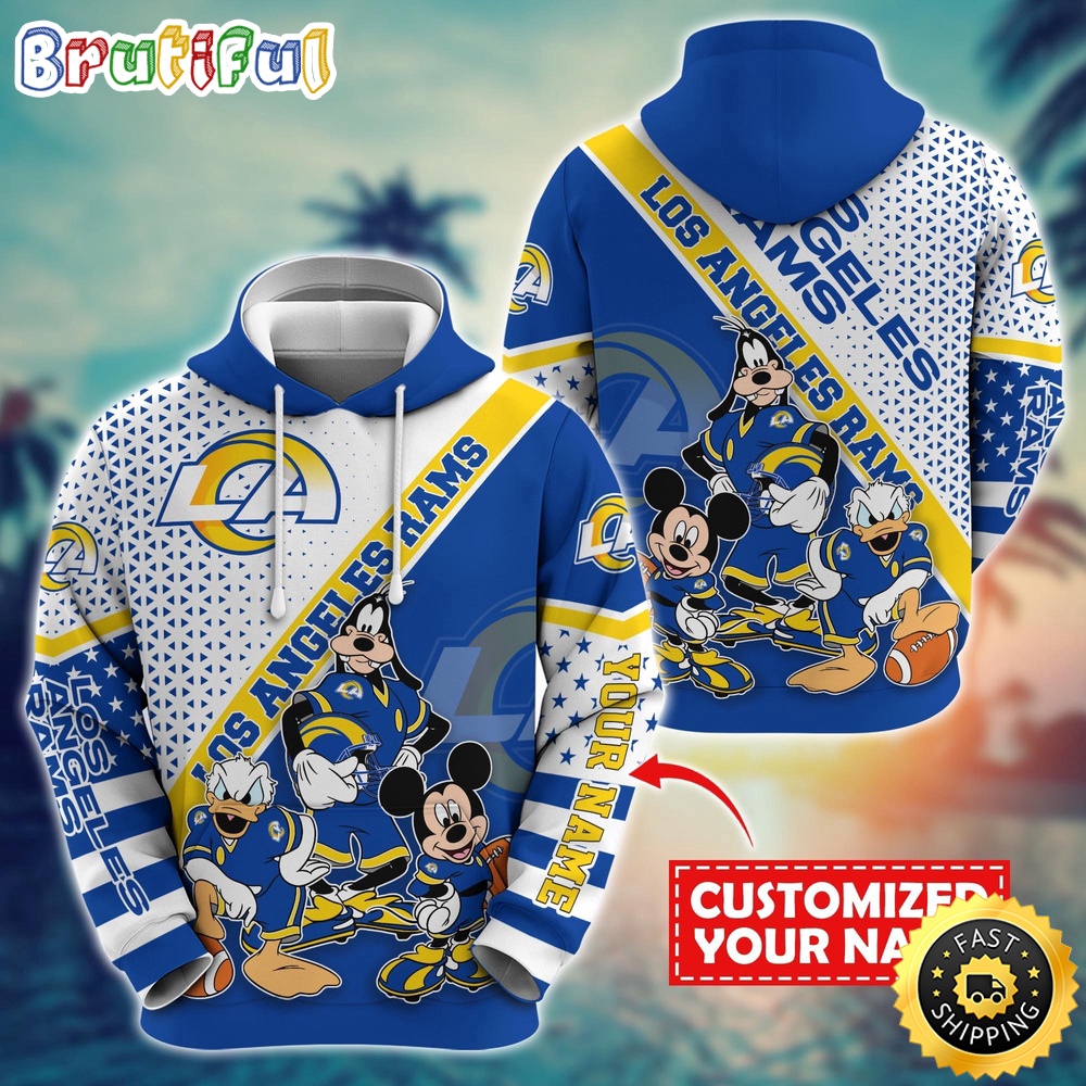 Personalized NFL Los Angeles Rams Hoodie Character Cartoon Movie Unisex Hoodie