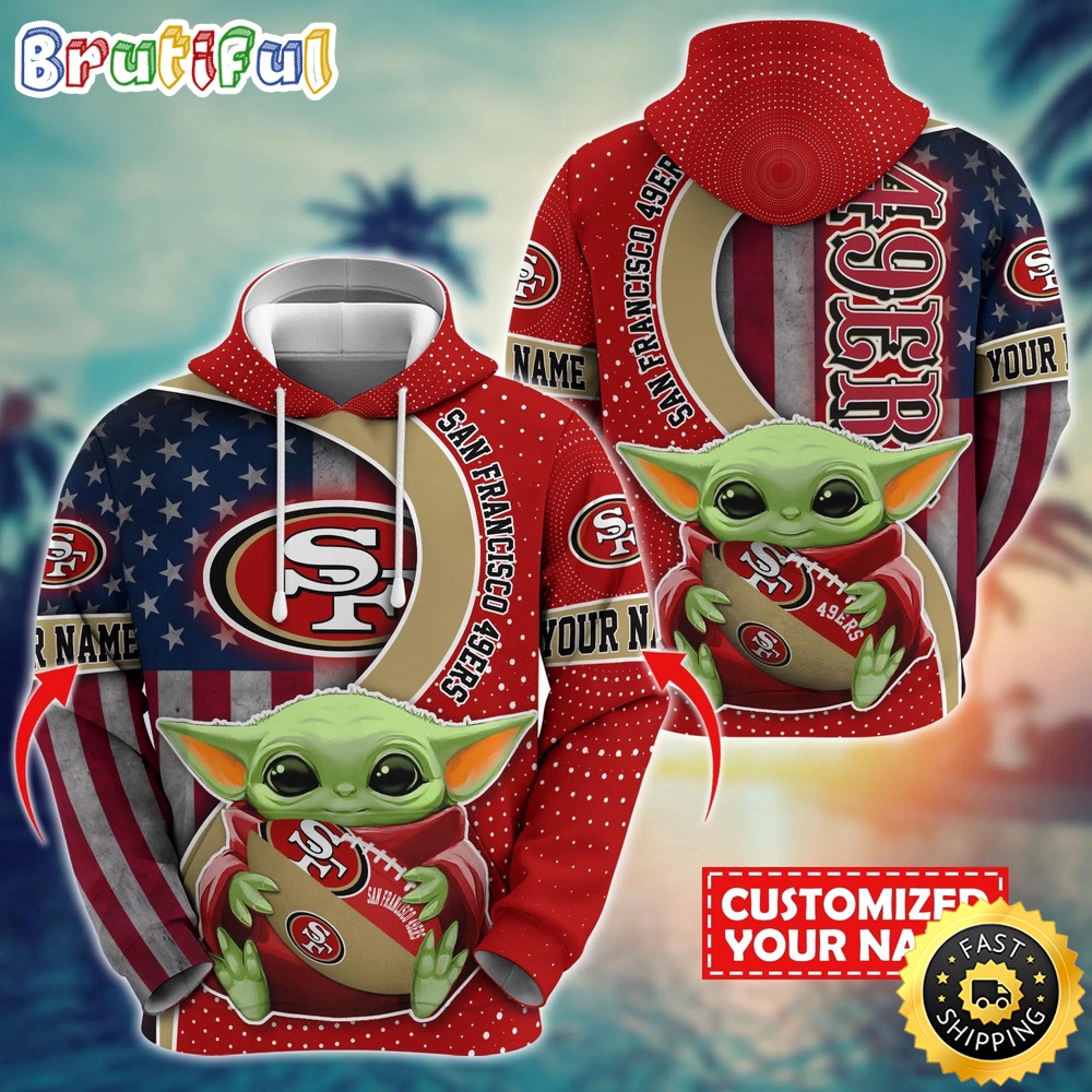 Personalized NFL San Francisco 49ers Hoodie Baby Yoda Unisex Hoodie For Fans
