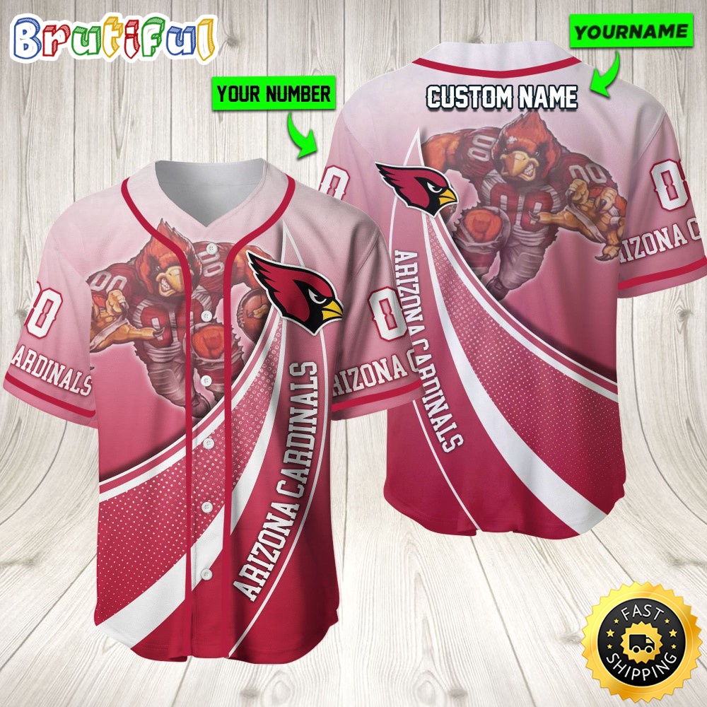Personalized NFL Arizona Cardinals Baseball Jersey Mascot Art