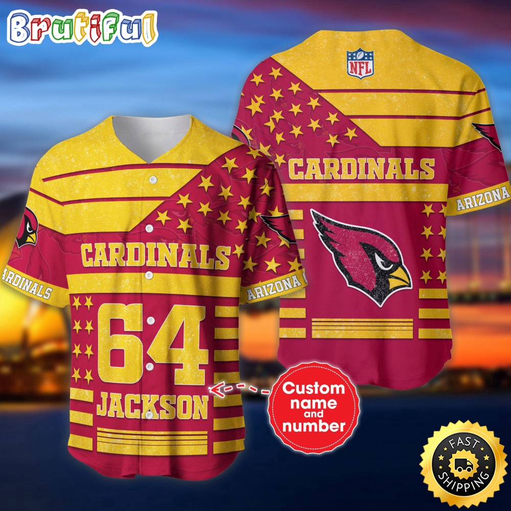 Personalized NFL Arizona Cardinals Baseball Jersey Stylish Baseball Tops