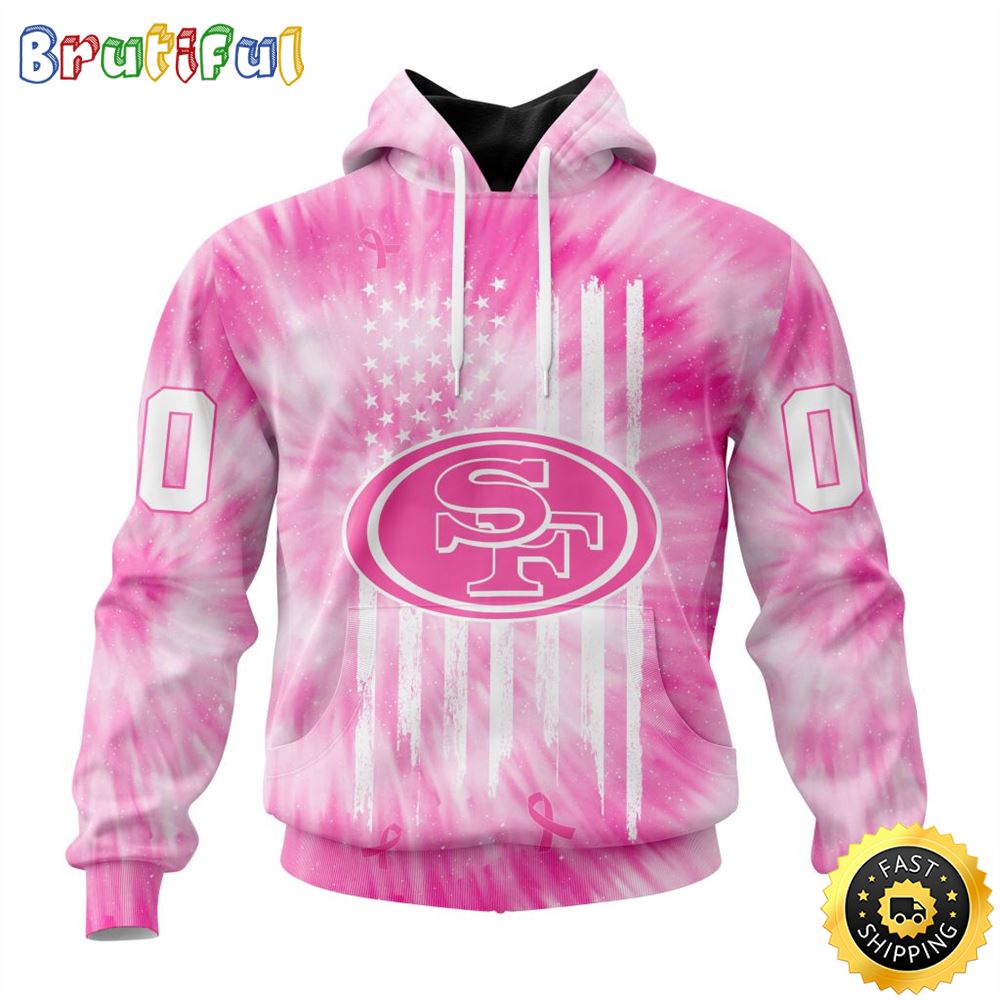 Personalized NFL San Francisco 49ers All Over Print 3D Hoodie Special Pink Tie-Dye Unisex Hoodie