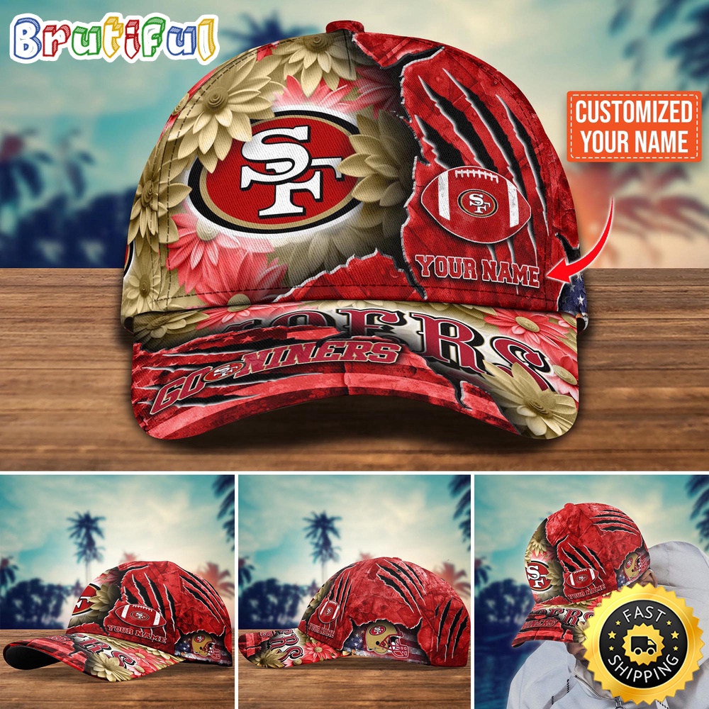 San Francisco 49ers Baseball Cap Flower New Trending Custom Cap For Fan