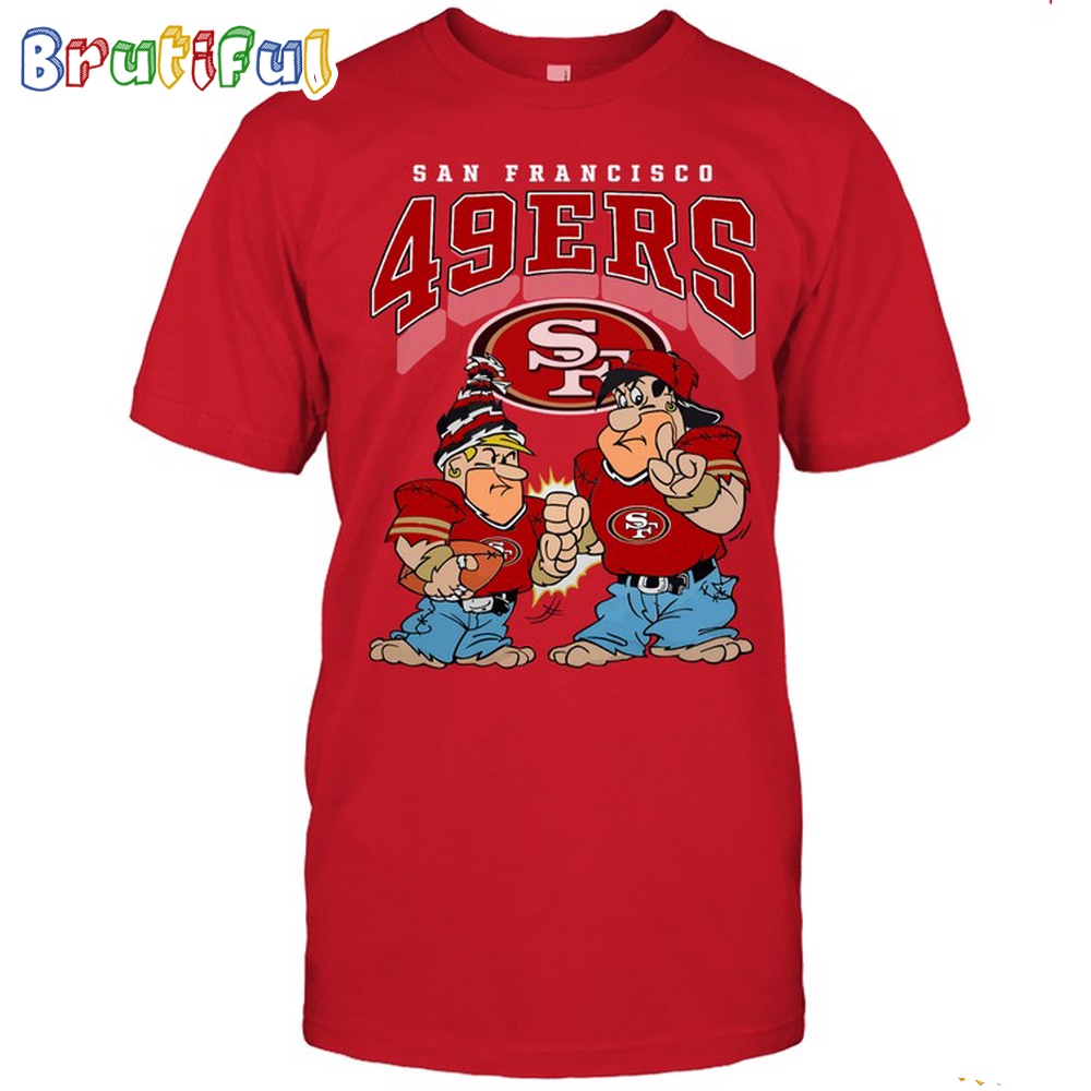 San Francisco 49ers Flintstones Football T Shirt, NFL Football Flintstones Shirt