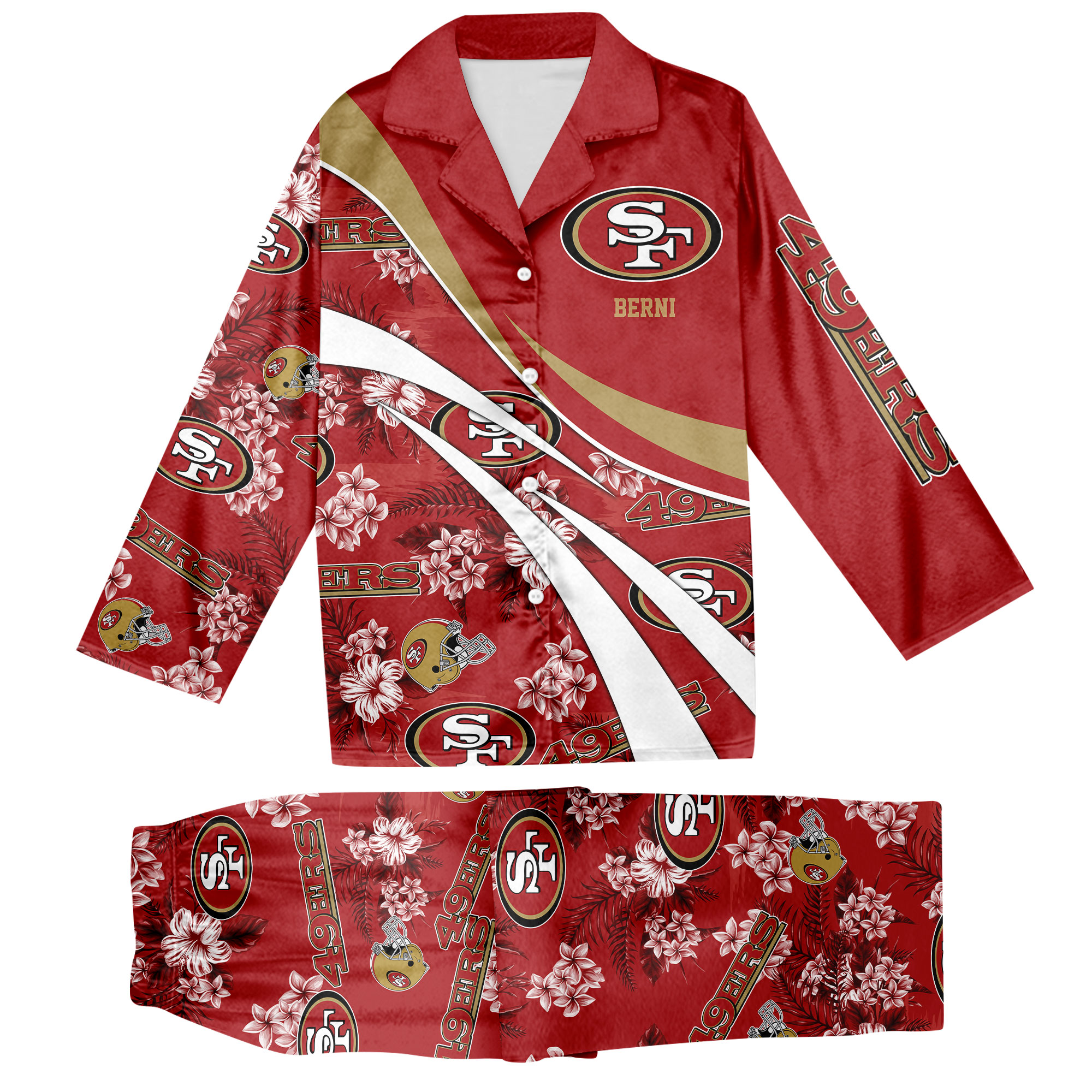 San Francisco 49ers NFL 3D Personalized Pajamas Set For Kids & Adult