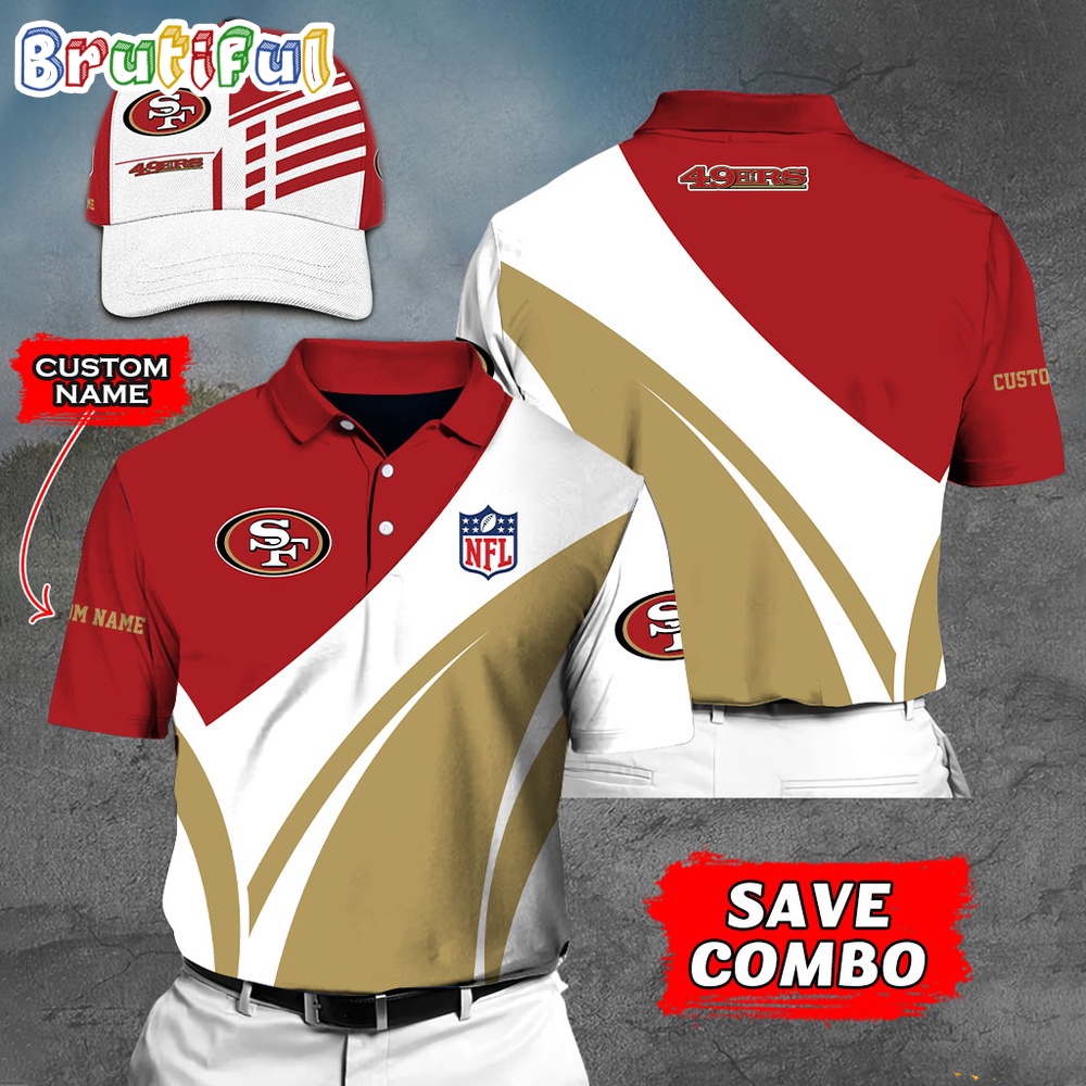 San Francisco 49ers Polo Shirt Custom Name Football Polo Shirts