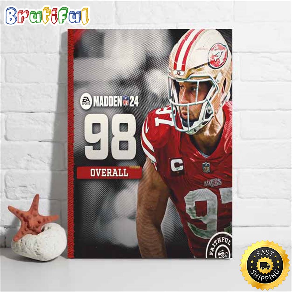 San Francisco 49ers Nick Bosa Madden 24 NFL Overall Poster