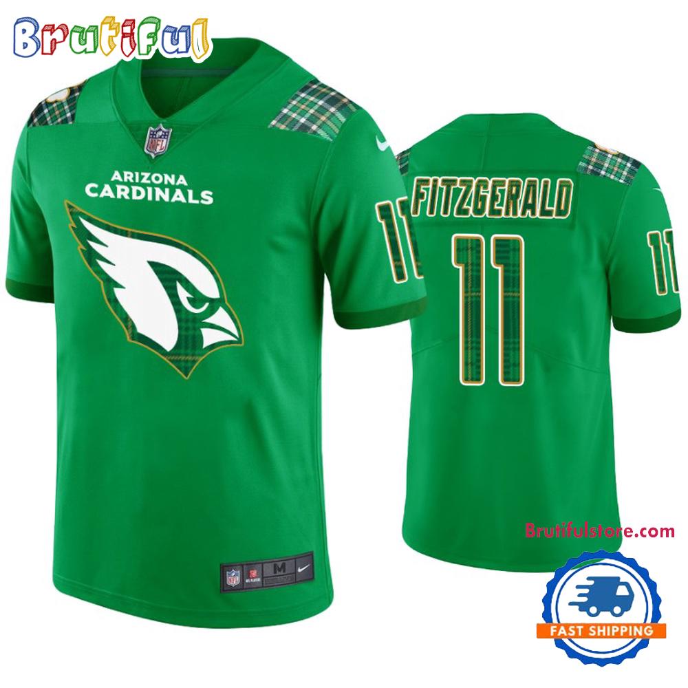 Arizona Cardinals #11 Larry Fitzgerald Kelly Green St. Patricks Day Football Jersey