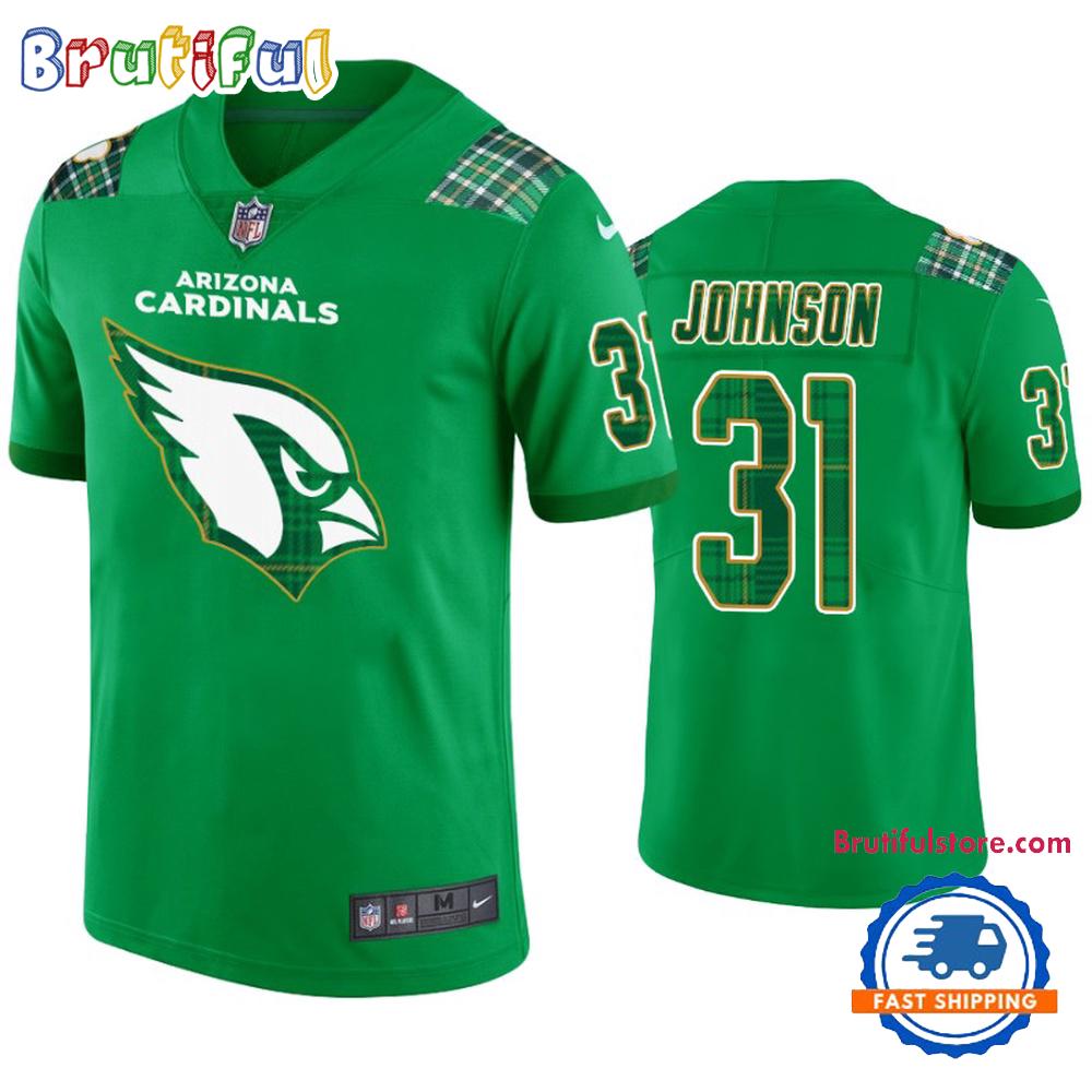 Arizona Cardinals #31 David Johnson Kelly Green St. Patricks Day Football Jersey