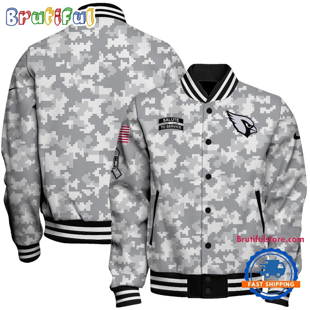 Arizona Cardinals National Football League Arctic Camo Salute To Service Veterans Varsity Jacket
