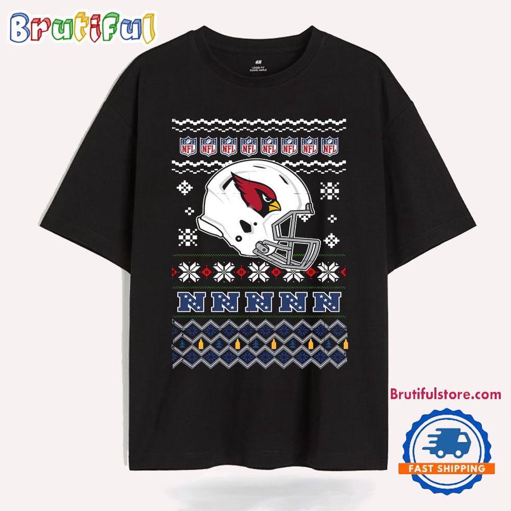 Arizona Cardinals Football Logo Team Helmet Merry Chritmas 2024 T Shirt