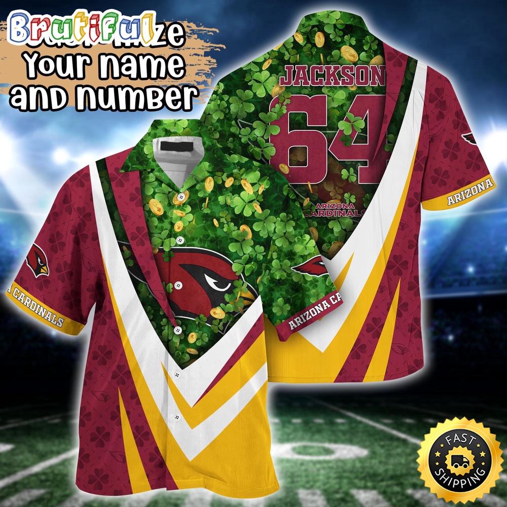 Customized NFL Arizona Cardinals Hawaii Shirt St Patricks Day Aloha Shirt