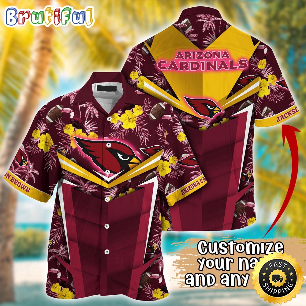 Customized NFL Arizona Cardinals Hawaiian Shirt Summer Football Aloha Shirt For Fans