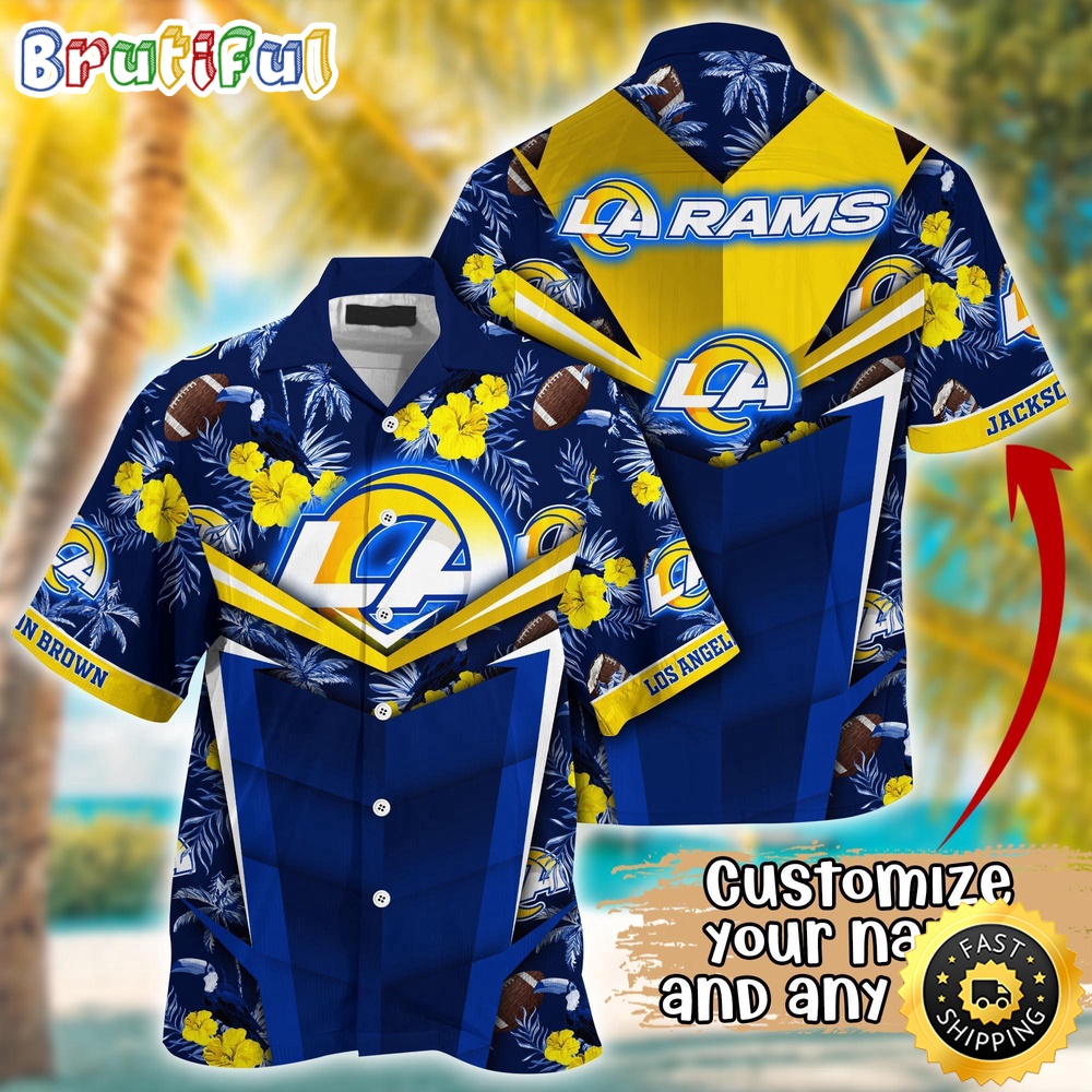 Customized NFL Los Angeles Rams Hawaiian Shirt Summer Football Aloha Shirt For Fans