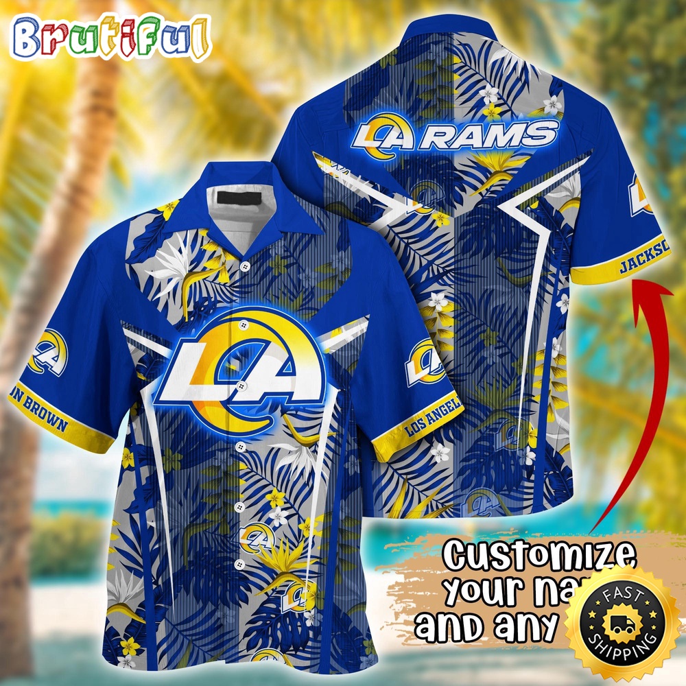 Customized NFL Los Angeles Rams Hawaiian Shirt Summer Football Tropical Shirt