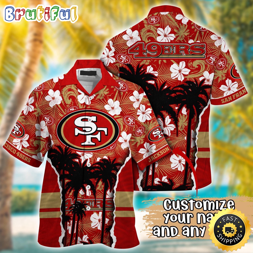Customized NFL San Francisco 49ers Hawaii Shirt Palm Tree Aloha Shirt