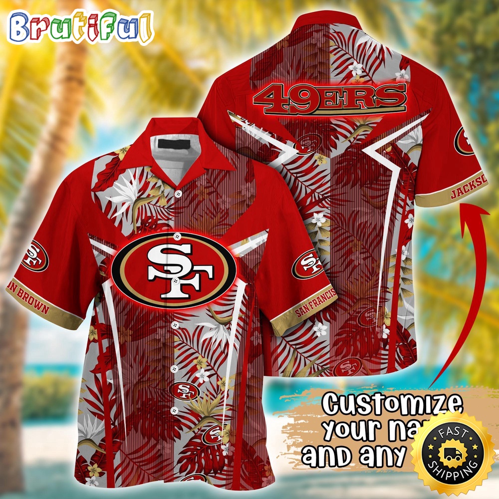Customized NFL San Francisco 49ers Hawaiian Shirt Summer Football Tropical Shirt