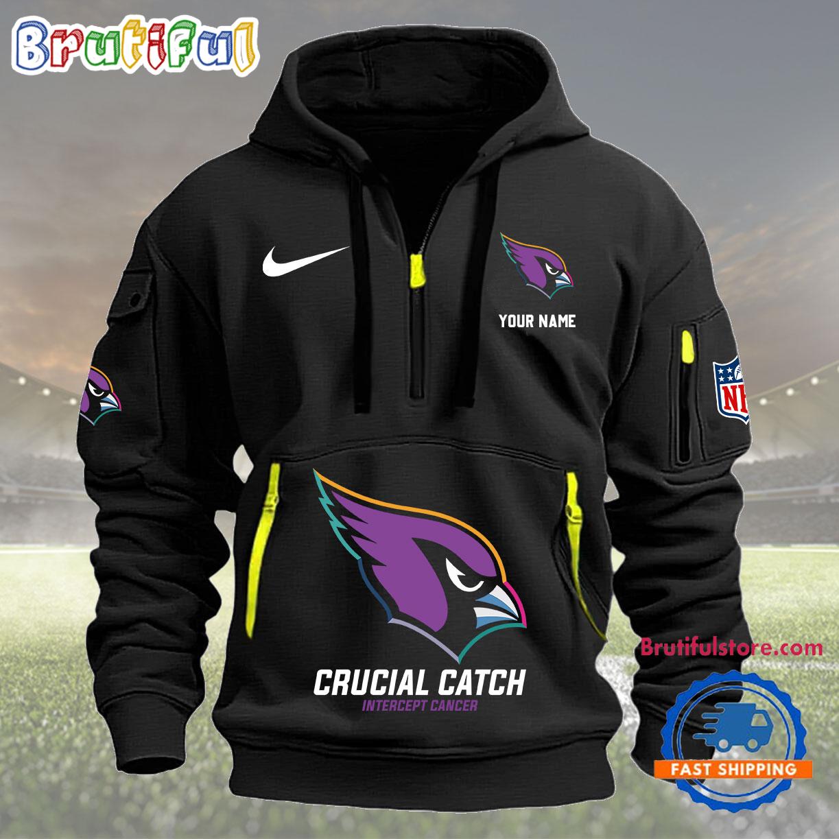 NFL Arizona Cardinals 2024 NFL Crucial Catch Custom New Hoodie