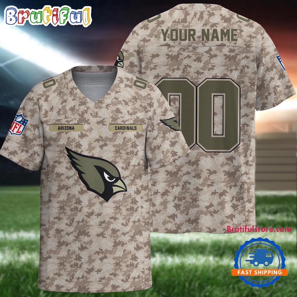 NFL Arizona Cardinals Camo Veterans Personalized Football Jersey