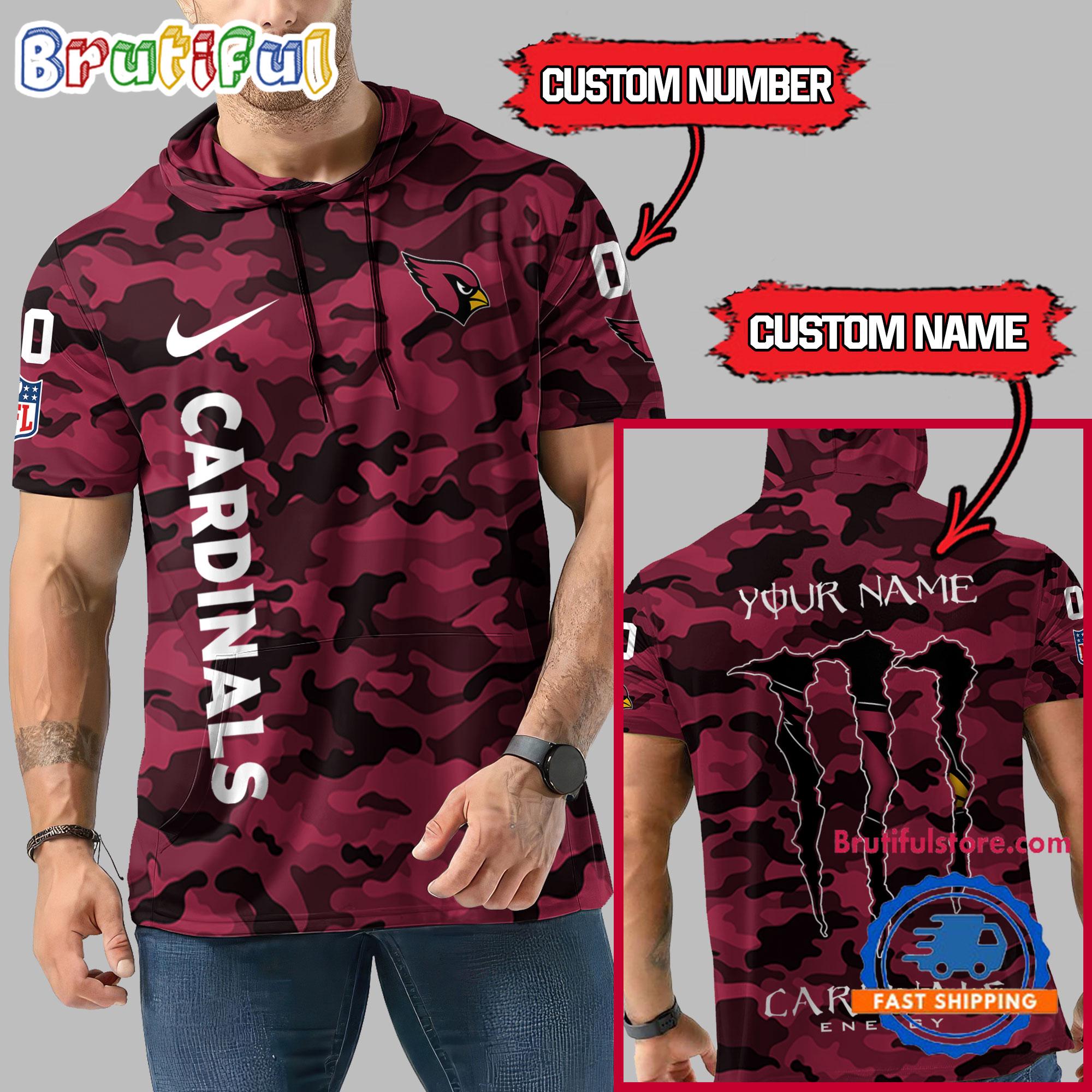 NFL Arizona Cardinals Custom Name Camo Sleeveless Hoodie Design