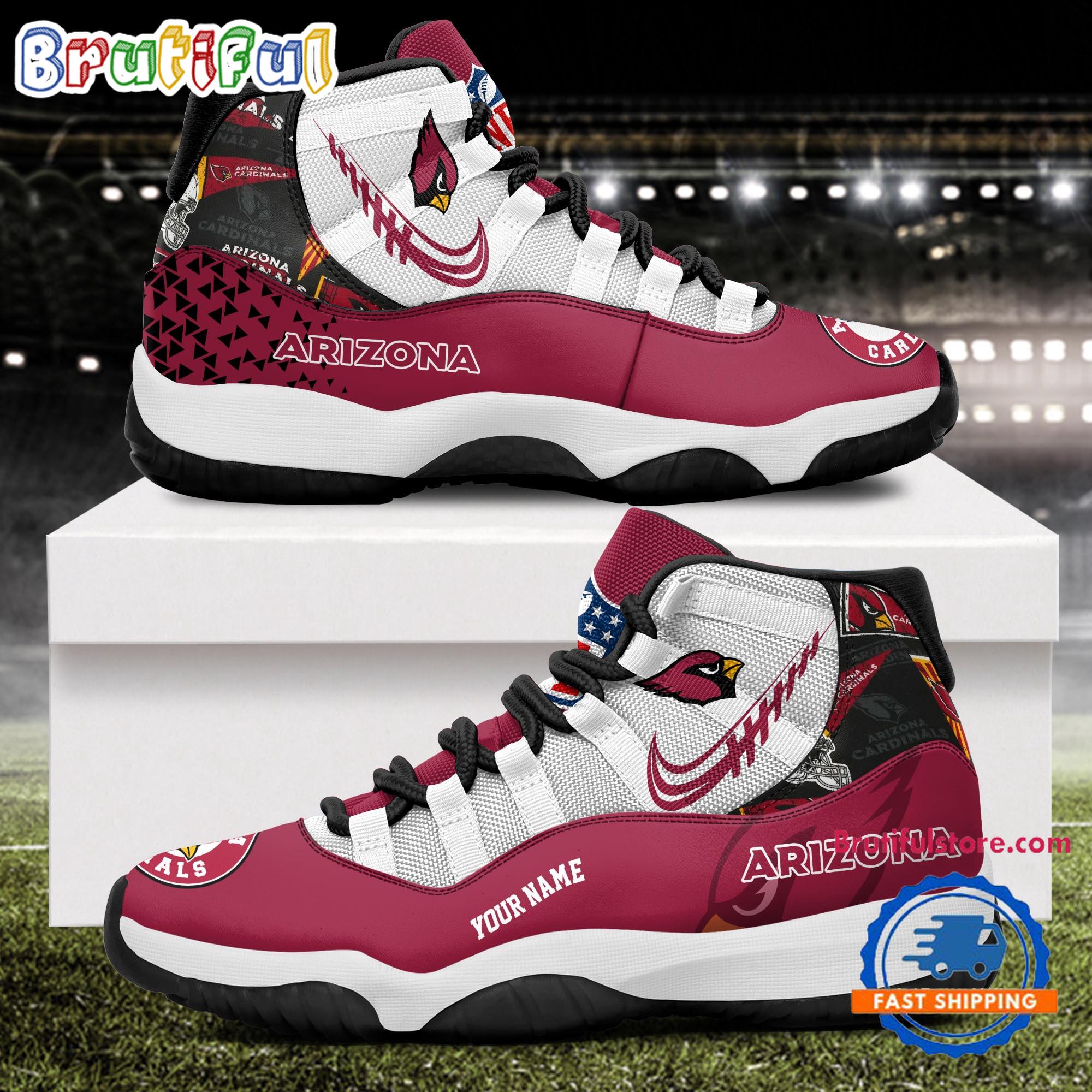 NFL Arizona Cardinals Football Team Custom Air Jordan 11 Shoes